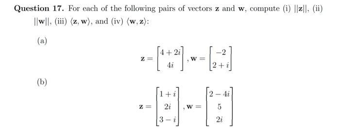 Solved Question 17. For each of the following pairs of | Chegg.com
