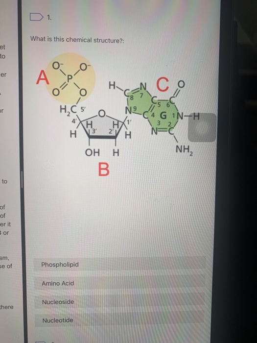 Solved D 1 What Is This Chemical Structure Et To Er A Chegg Com