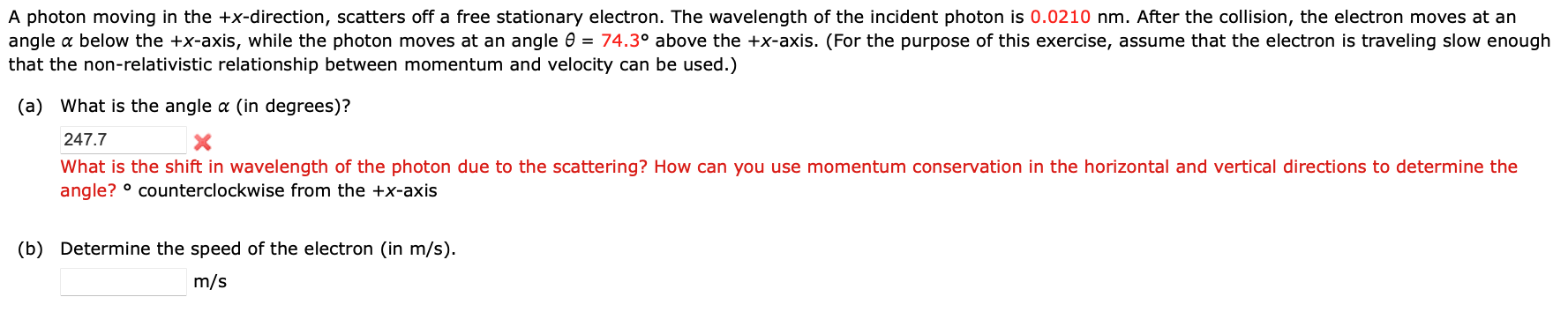 Solved A photon moving in the +x-direction, scatters off a | Chegg.com