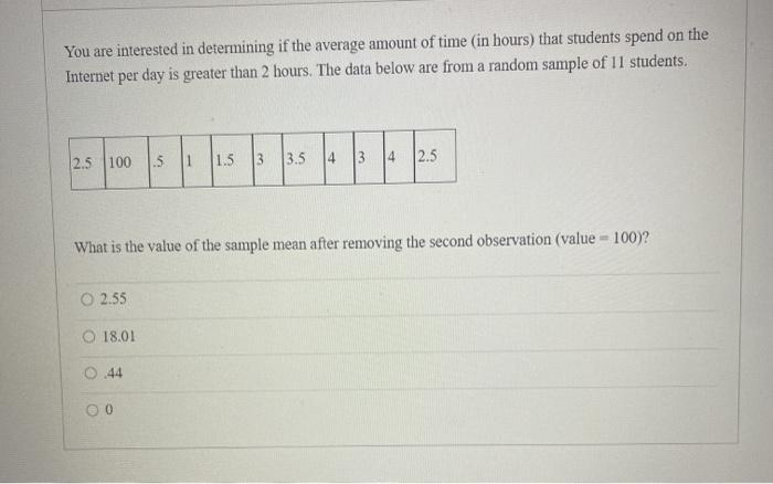 Solved You are interested in determining if the average | Chegg.com