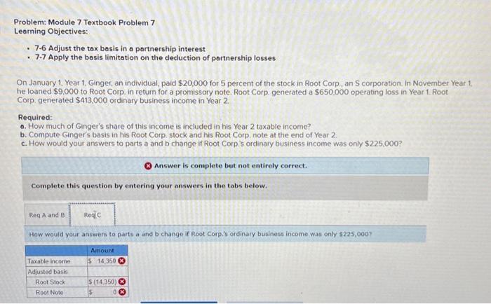 Solved Problem: Module 7 Textbook Problem 7 Leorning | Chegg.com