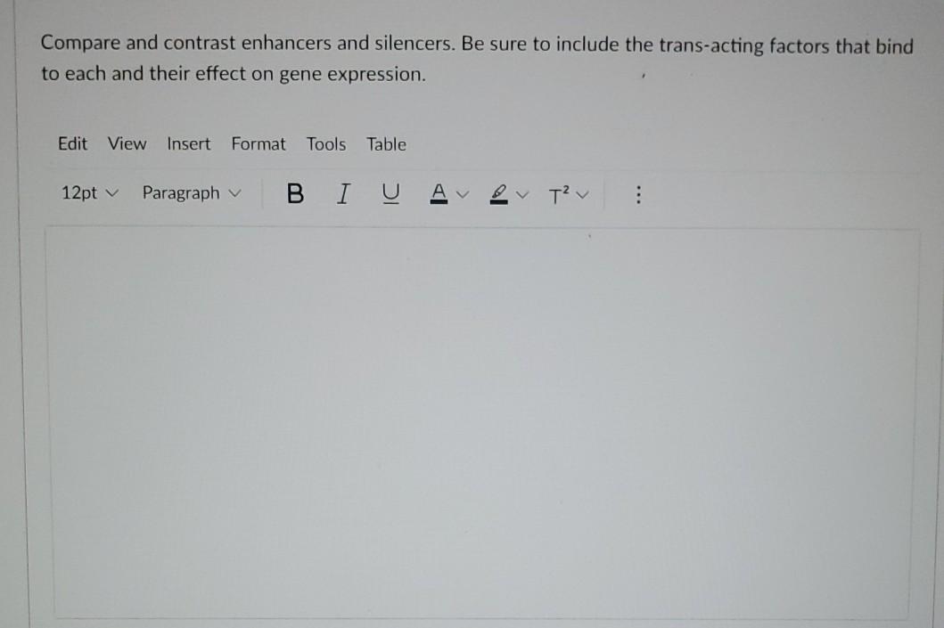 Solved Compare and contrast enhancers and silencers. Be sure