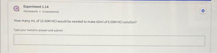 Solved What is the molarity (M) concentration of a solution | Chegg.com