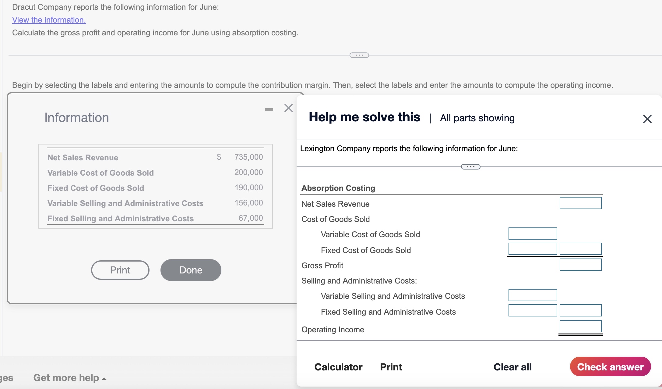 Solved Dracut Company reports the following information for