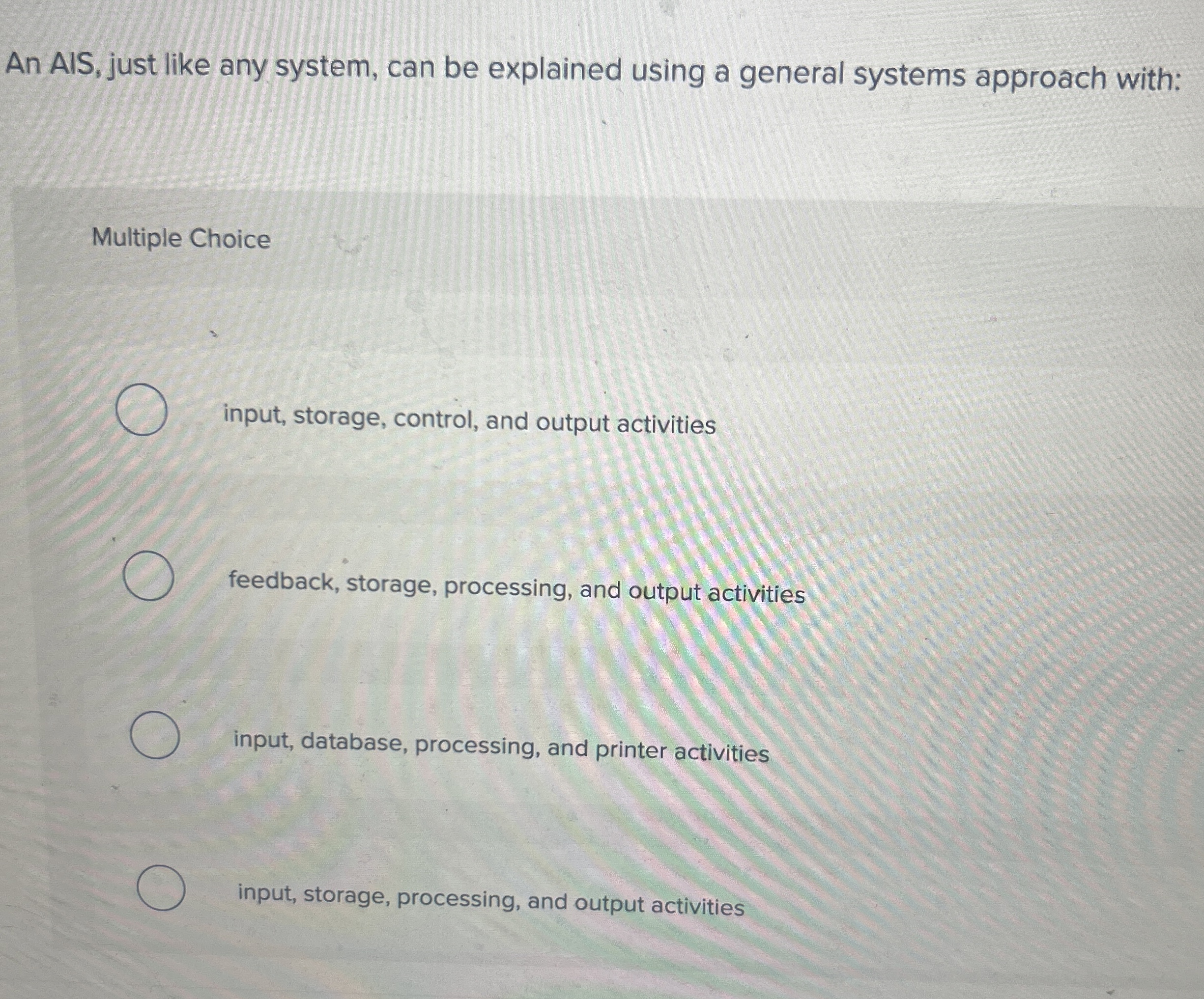 Solved An AIS, just like any system, can be explained using