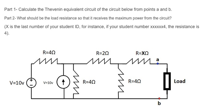 Solved Part 1- Calculate the Thevenin equivalent circuit of | Chegg.com