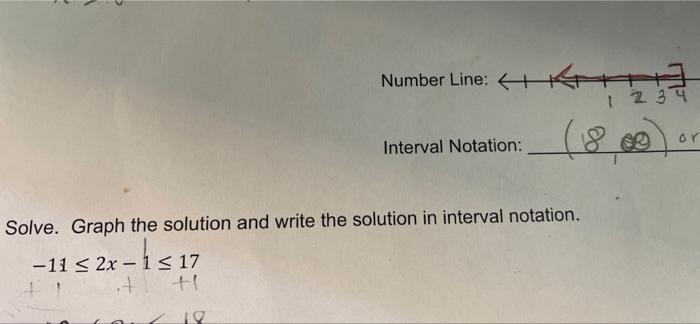 Solved Number Line: ++ : 1 2 3 4 Interval Notation: Solve. | Chegg.com