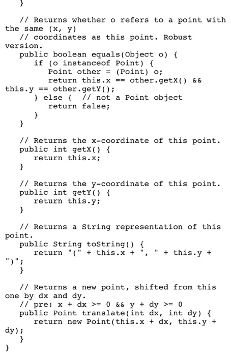 Solved Modify the Point Class from chap 8 so that it defines | Chegg.com