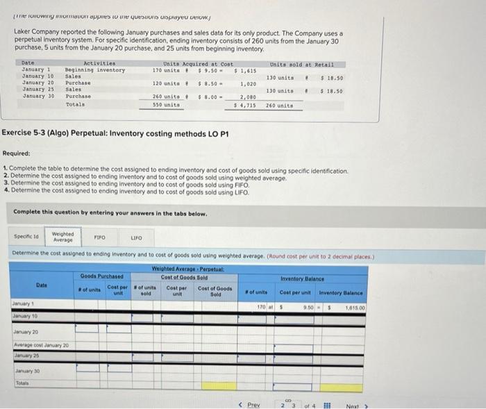 Solved Use the following information for the Exercises 3-7 | Chegg.com