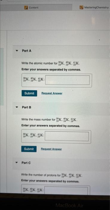Solved Write the atomic number for 1939 K,1940 K,1941 K. | Chegg.com