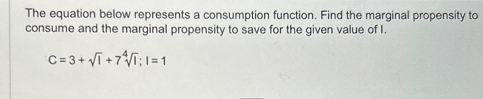 Solved The equation below represents a consumption function. | Chegg.com