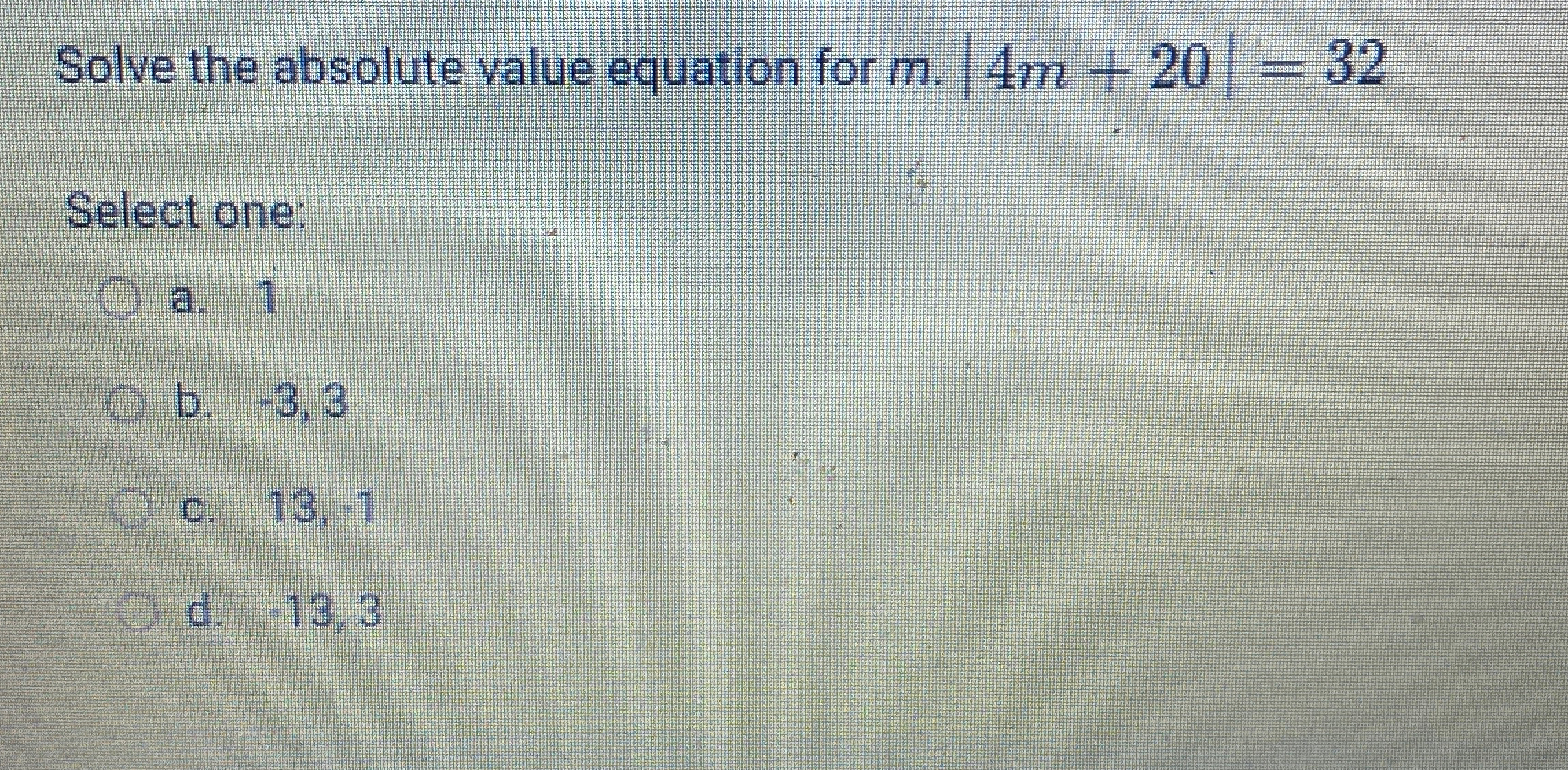 Solved Solve the absolute value equation for | Chegg.com