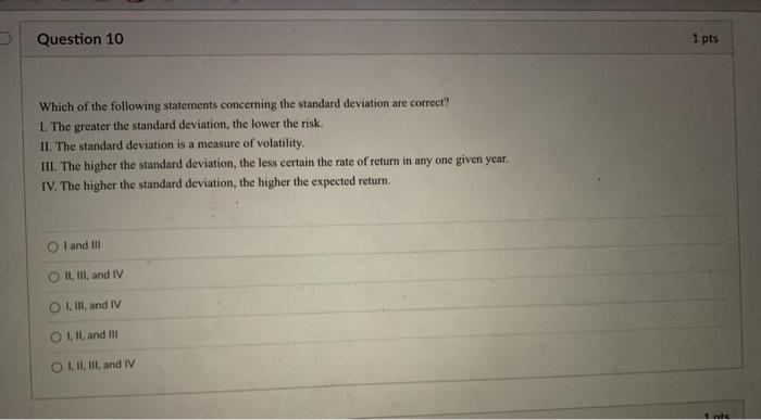 Solved Question 10 1 pts Which of the following statements | Chegg.com