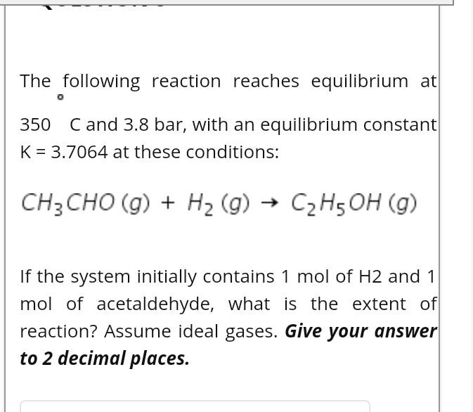 Solved The following reaction reaches equilibrium at 350 C | Chegg.com