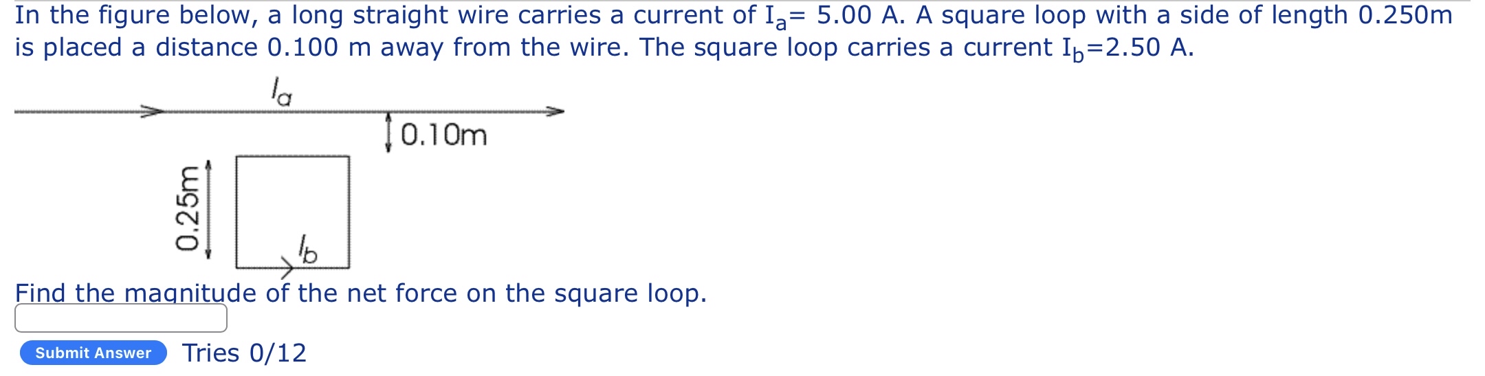 Solved In the figure below, a long straight wire carries a | Chegg.com