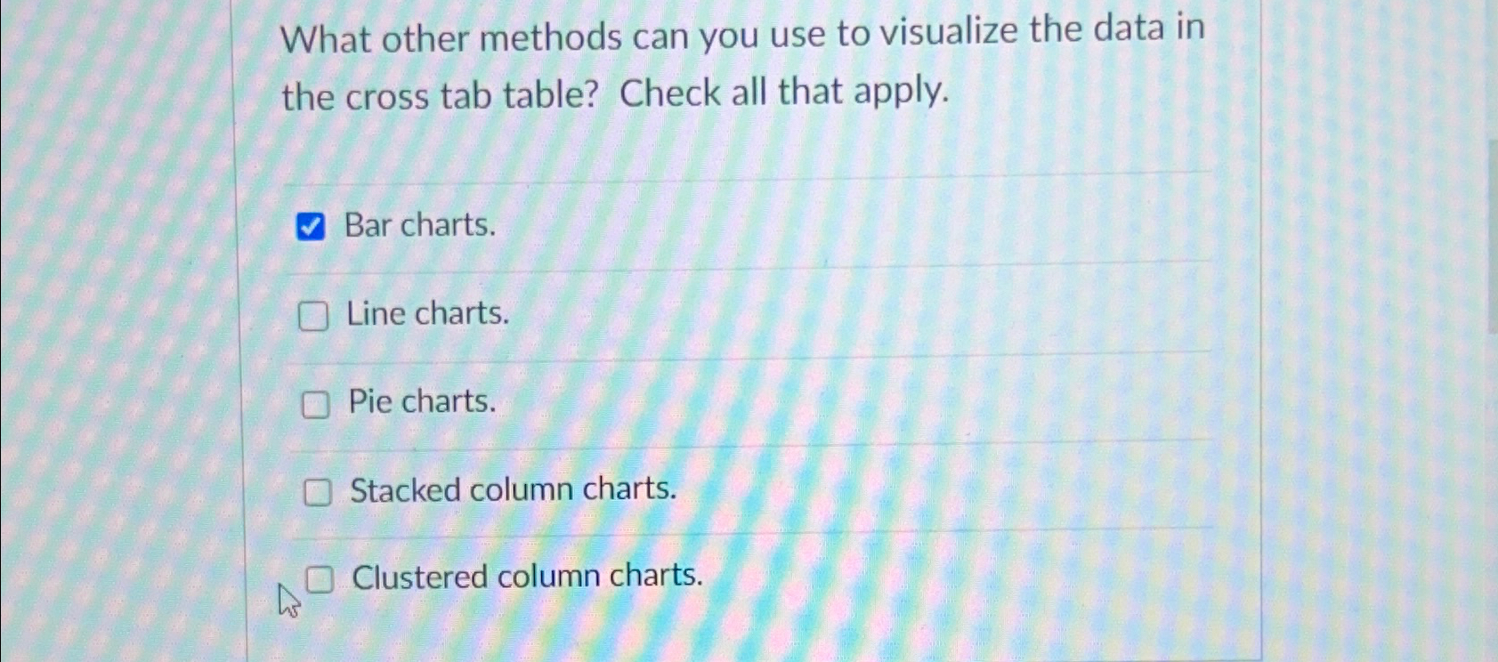Cross Tab Table