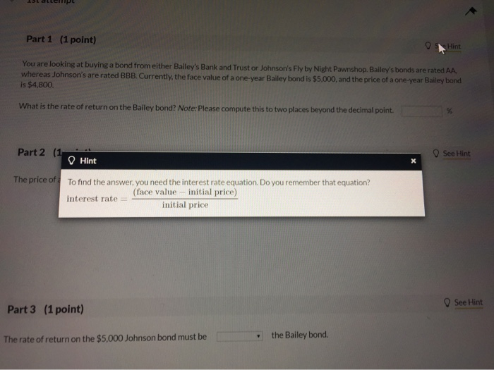 Solved see page 312 1st attempt Part 1 (1 point) See Hint | Chegg.com