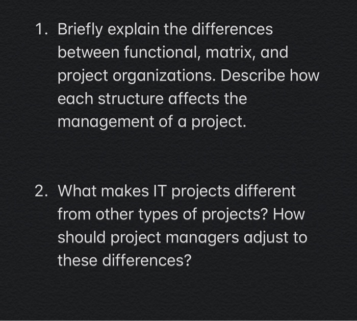 Solved 1. Briefly explain the differences between | Chegg.com