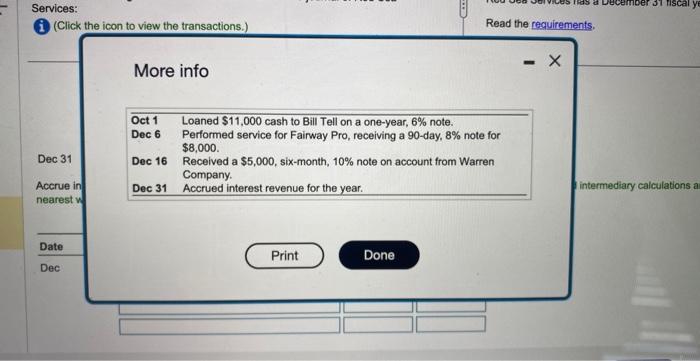 Solved Review the following note receivable transactions in | Chegg.com