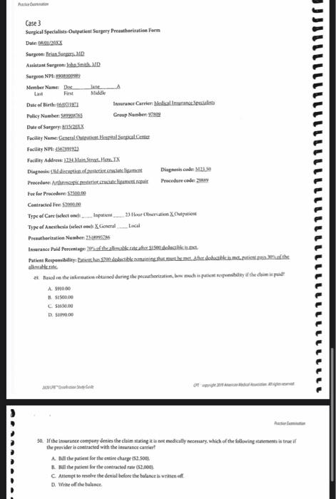 Solved This is a prior authorization review and answer about | Chegg.com