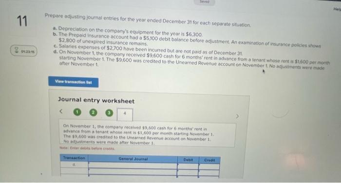 Solved Prepare adjusting journal entries for the year ended | Chegg.com