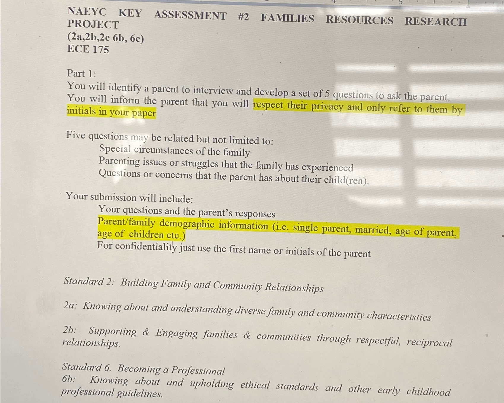 Solved NAEYC KEY ASSESSMENT #2 ﻿FAMILIES RESOURCES RESEARCH | Chegg.com
