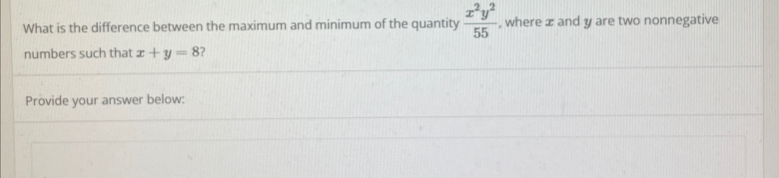 Solved What is the difference between the maximum and | Chegg.com