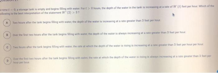 Solved at time t = 0, a storage tank is empty and begins | Chegg.com