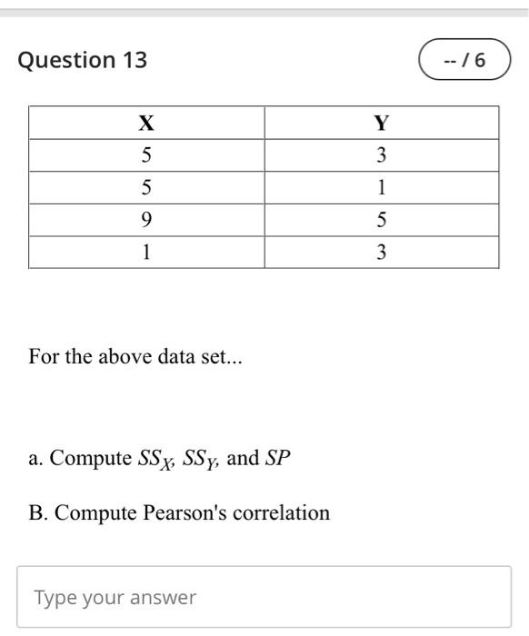 Solved Question 13 6 X Y 5 3 5 1 9 5 1 3 For The Above Chegg Com