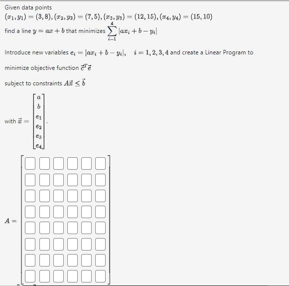 Given Data Points | Chegg.com