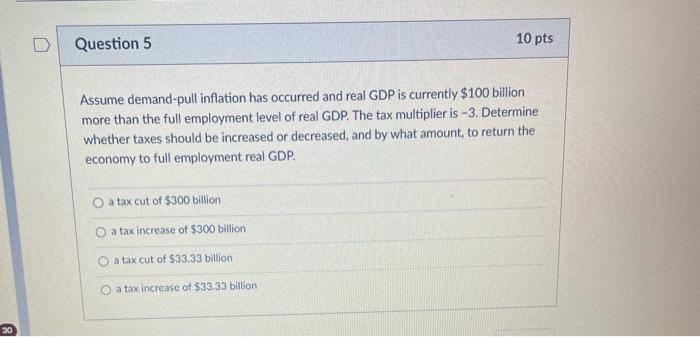 Solved Assume a recession has occurred and real GDP is | Chegg.com