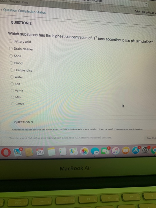Solved Question Completion Status: Take Test: pH Lab | Chegg.com