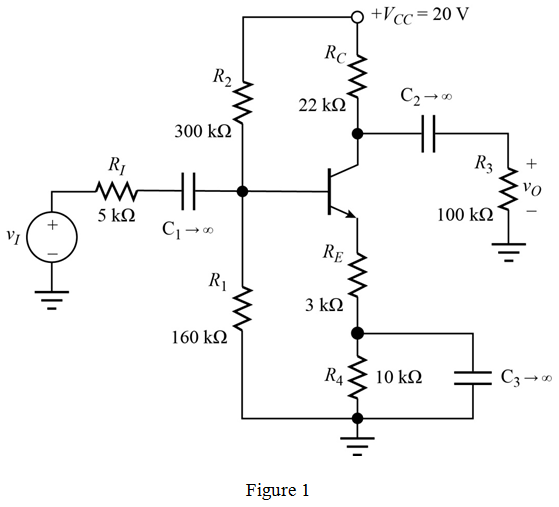 Solved: A common-emitter amplifier similar to Fig is operating ...