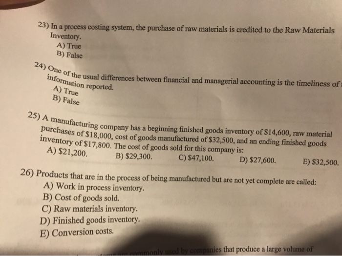 solved-23-in-a-process-costing-system-the-purchase-of-raw-chegg