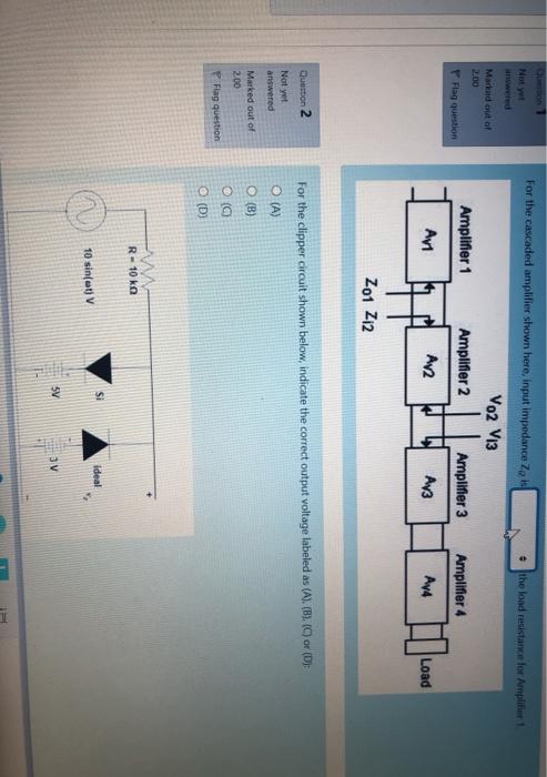 Solved For the cascaded amplifier shown here, Input | Chegg.com