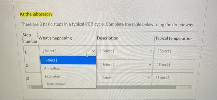 Solved At the laboratory There are 3 basic steps in a | Chegg.com