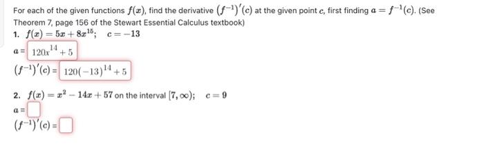 Solved For each of the given functions f(x), find the | Chegg.com