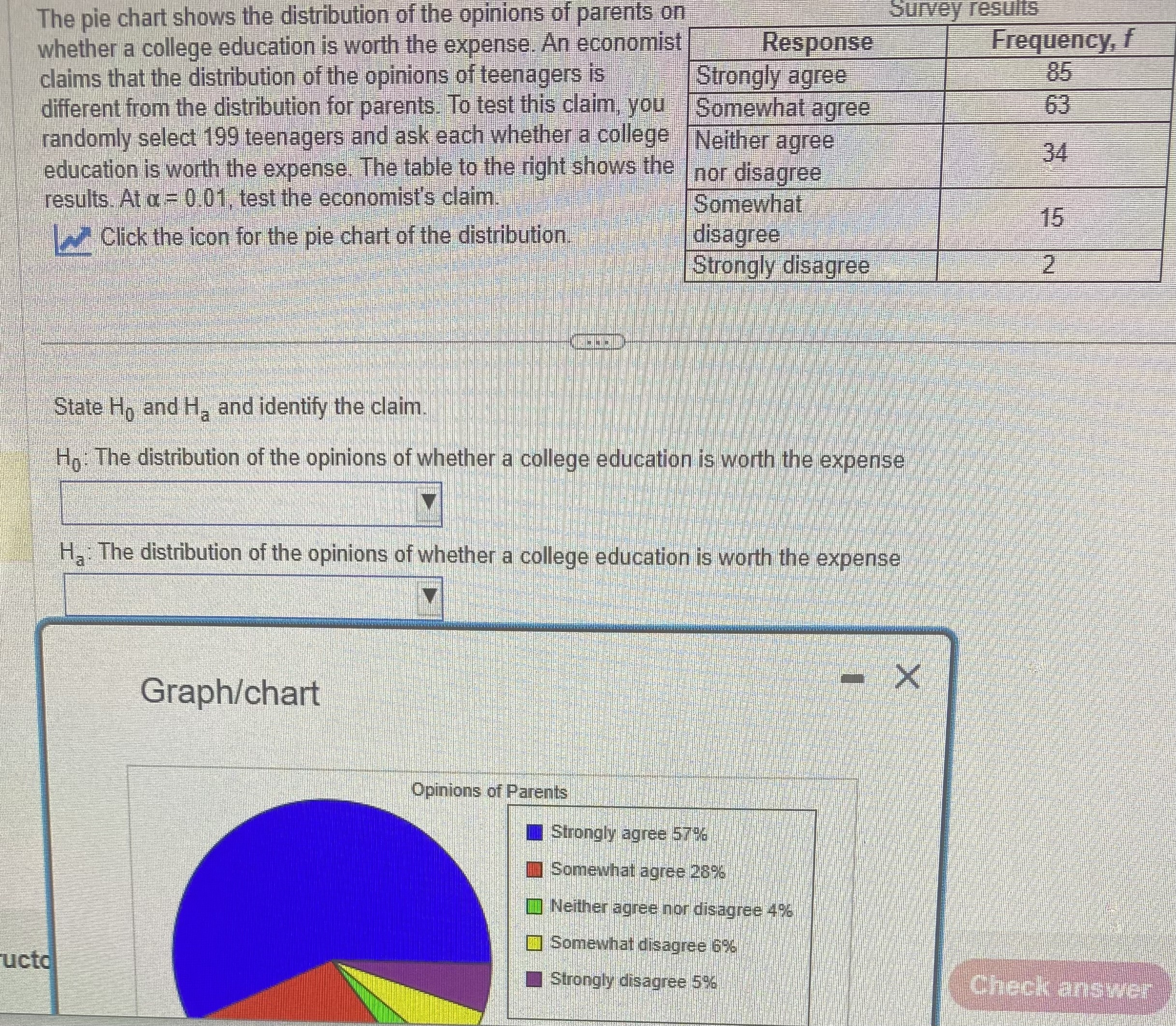 Solved The pie chart shows the distribution of the opinions | Chegg.com