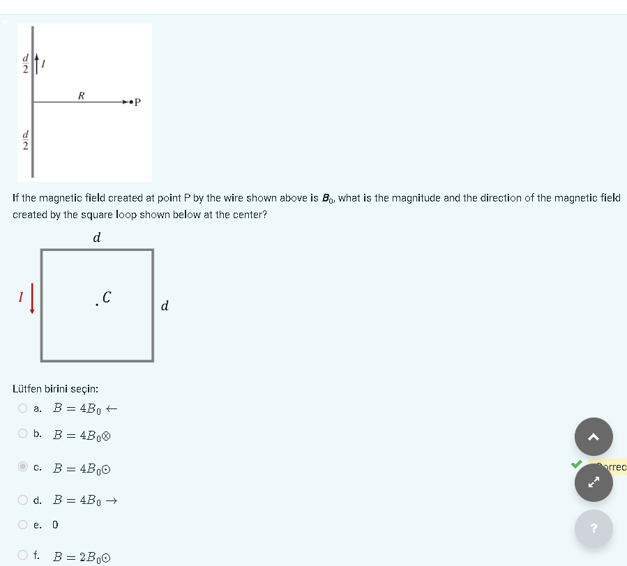 Solved thanks for answer If the magnetic field created at | Chegg.com