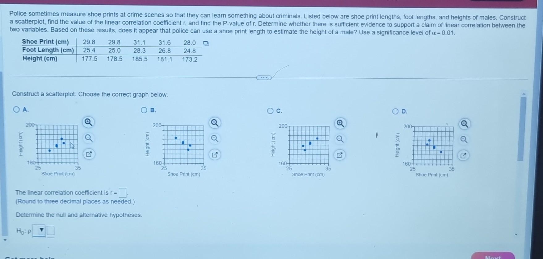 Solved Police sometimes measure shoe prints at crime scenes