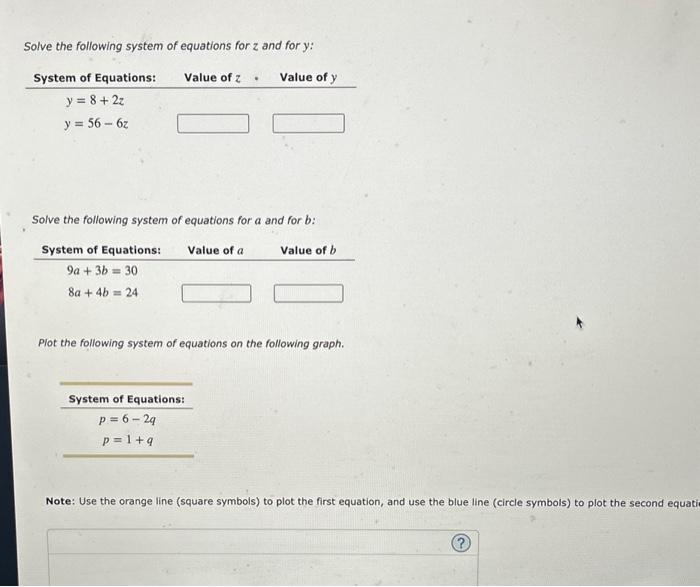 Solved Solve the following system of equations for z and for | Chegg.com