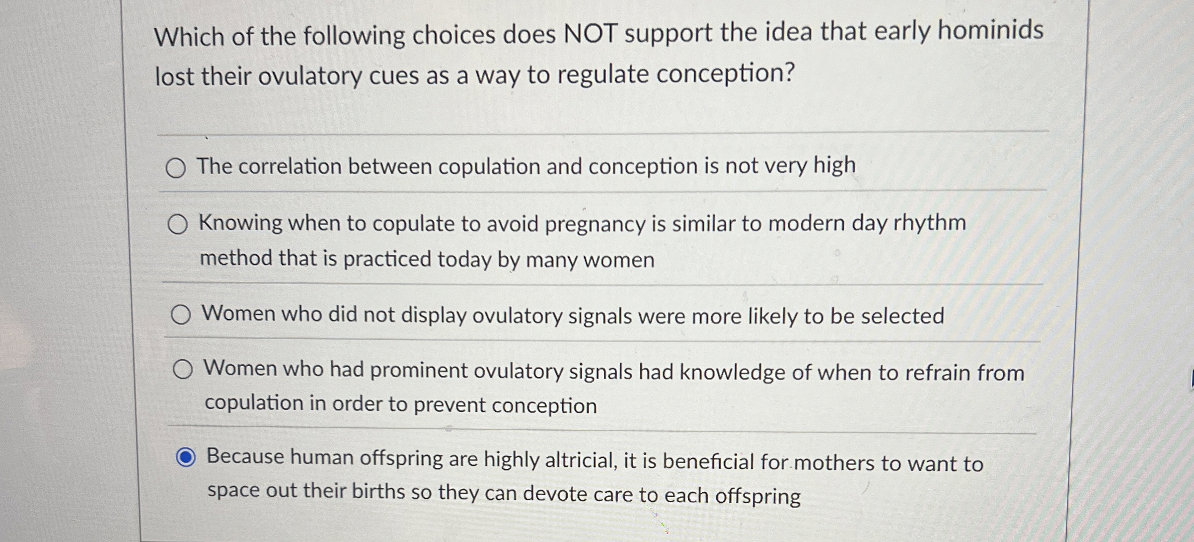 Solved Which of the following choices does NOT support the