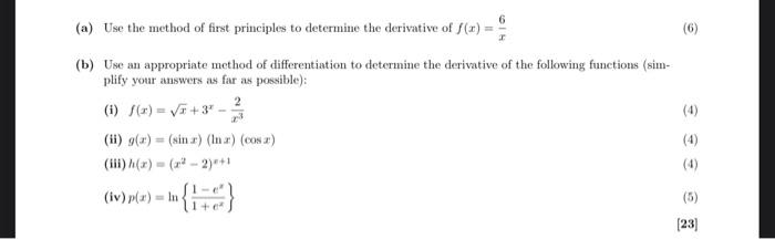 Solved (a) Use the method of first principles to determine | Chegg.com