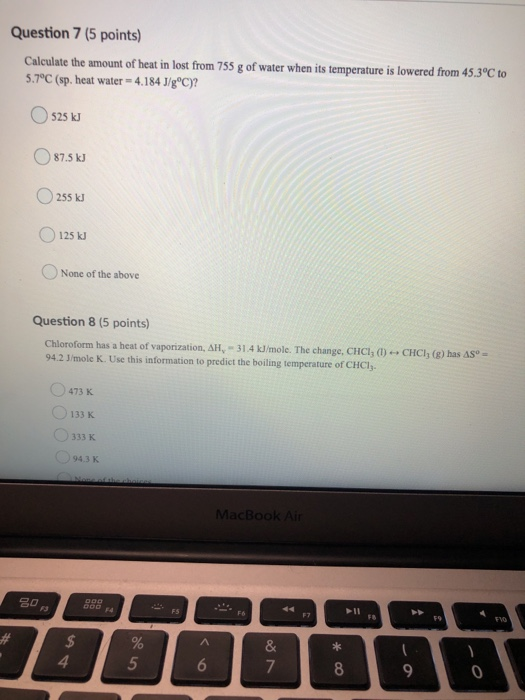 Solved Question 7 (5 Points) Calculate The Amount Of Heat In | Chegg.com