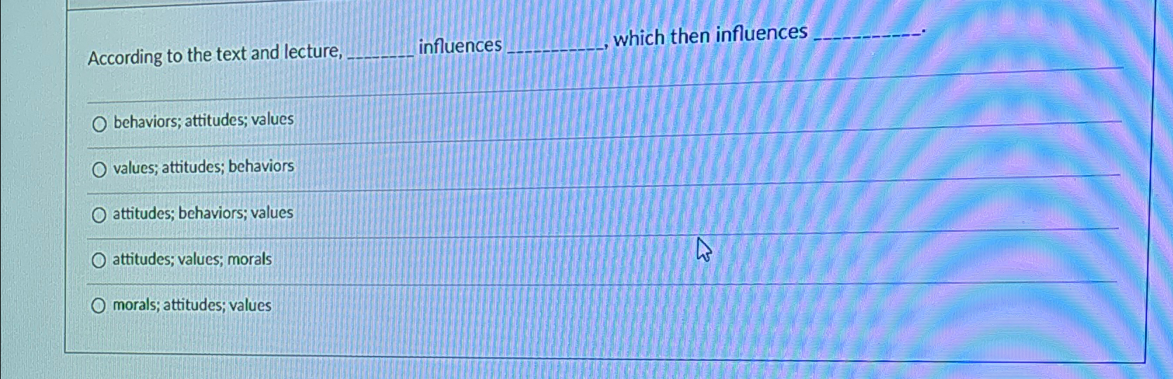 Solved According to the text and lecture, influences which | Chegg.com
