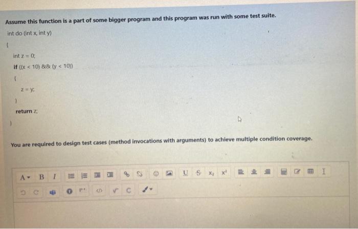 Solved Assume this function is a part of some bigger program | Chegg.com
