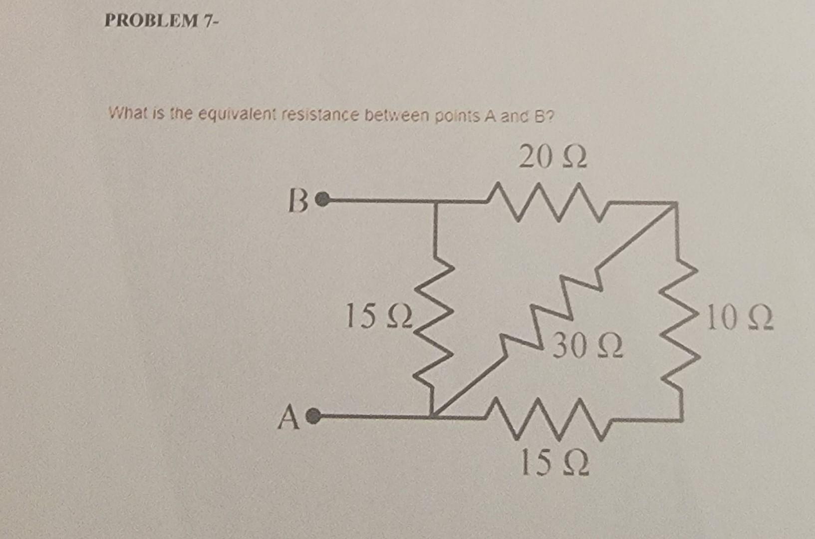 Solved What is the equivalent resistance between points A | Chegg.com