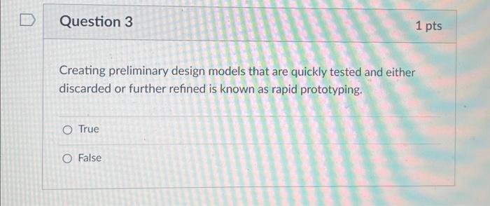 Solved Creating Preliminary Design Models That Are Quickly | Chegg.com