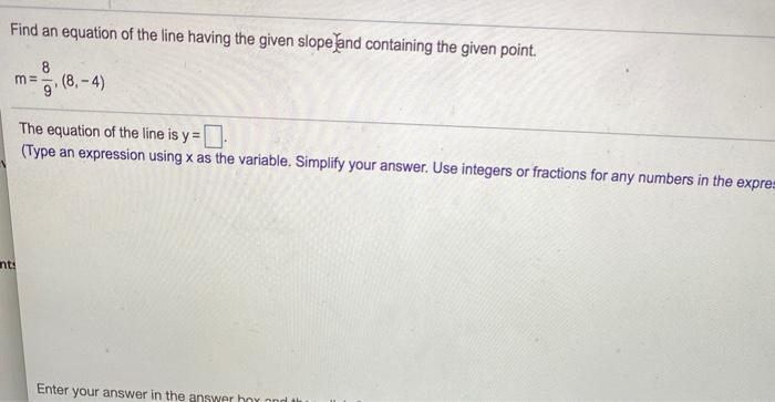Solved Find an equation of the line having the given slope | Chegg.com