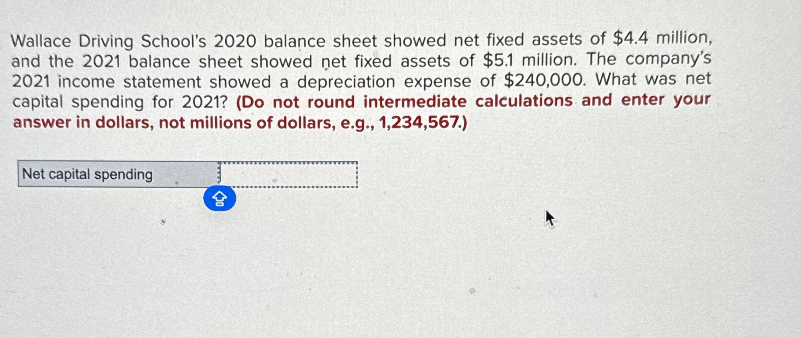 Solved Wallace Driving School's 2020 ﻿balance sheet showed
